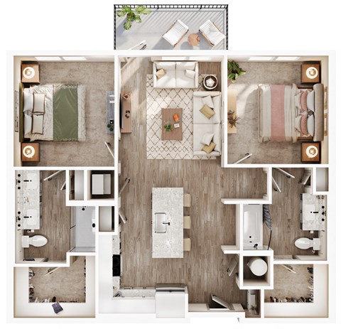 a floor plan of a house with a bedroom and a living room